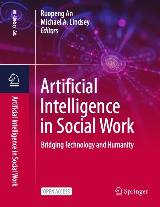Cover page art for Artificial Intelligence in Social Work book.